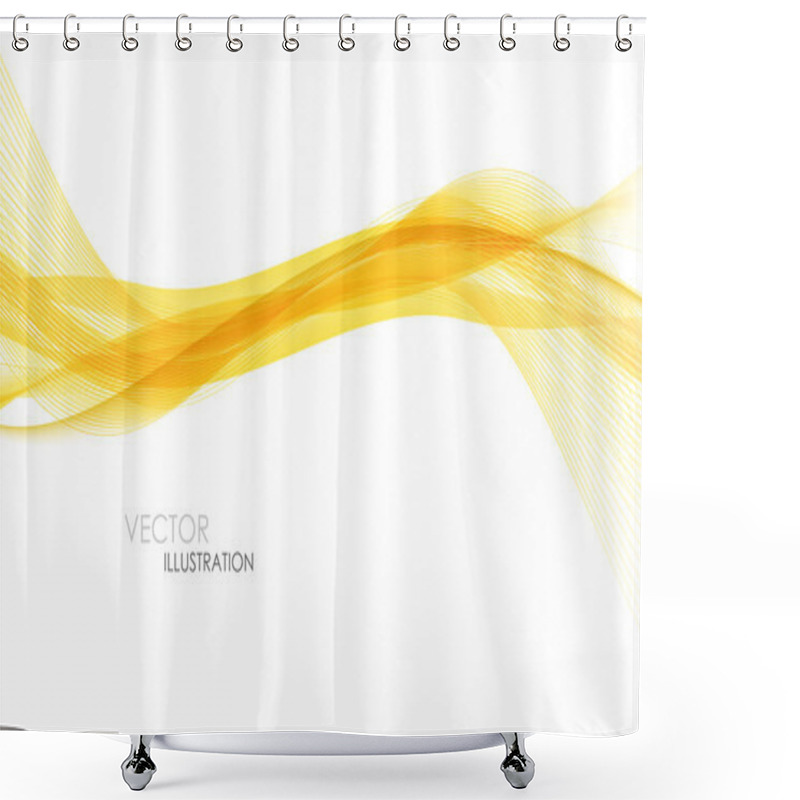 Personality  Abstract Orange Waves - Data Stream Concept. Vector Illustration Shower Curtains