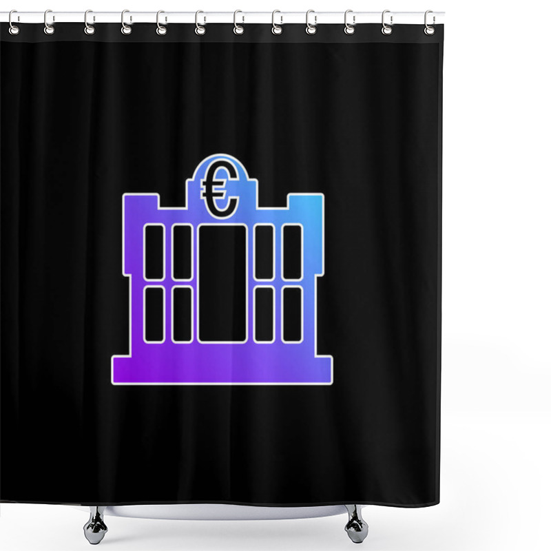 Personality  Bank Building Of Euros Blue Gradient Vector Icon Shower Curtains