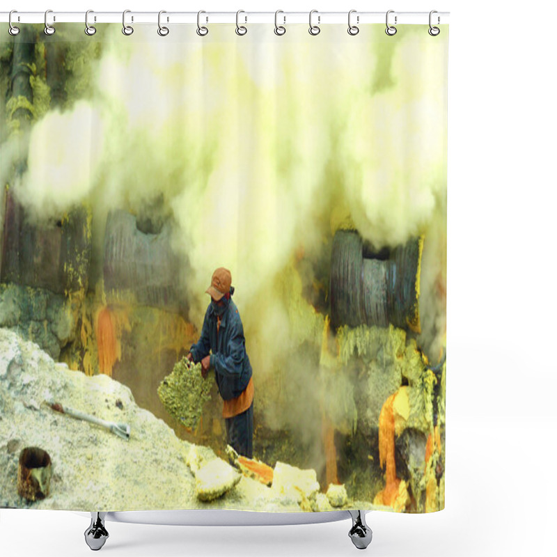 Personality  Mine Worker Shower Curtains