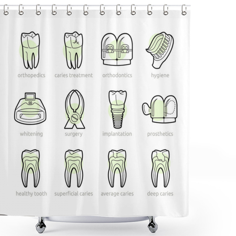 Personality  Icons For Dentistry Lines Shower Curtains