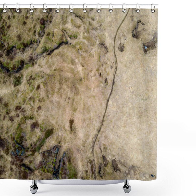 Personality  Top View Of Brown Field With Grass, Snaefellsnes, Iceland Shower Curtains