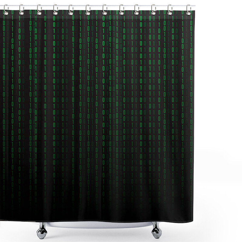 Personality  Abstract Technology Background. Binary Computer Code. Shower Curtains