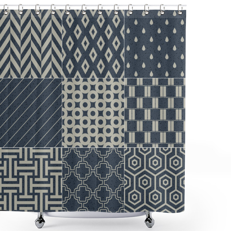 Personality  Seamless Geometric Pattern Grain Paper Texture Shower Curtains