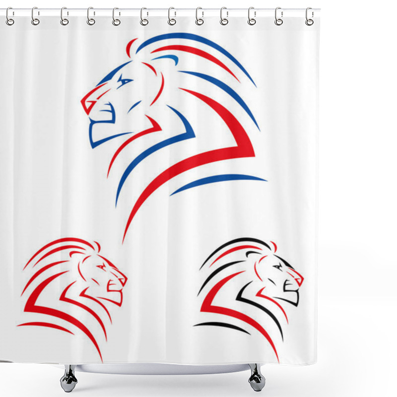 Personality  Lion Head Shower Curtains