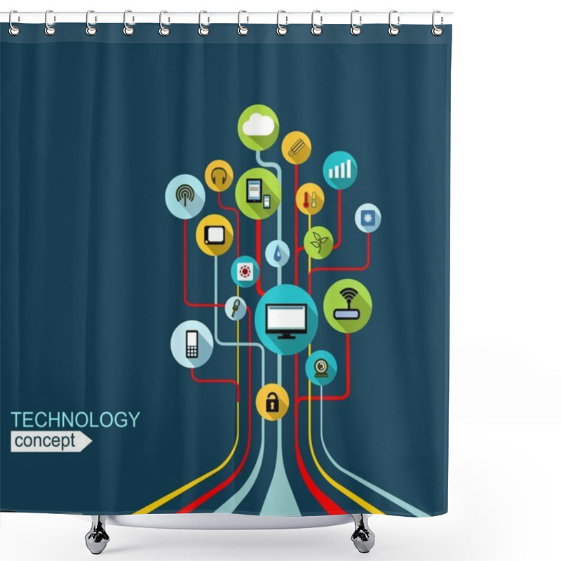 Personality  Technology Concept Background Shower Curtains