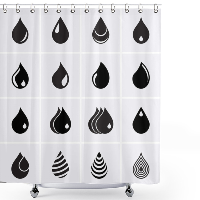 Personality  Drop Icons. Vector Shower Curtains