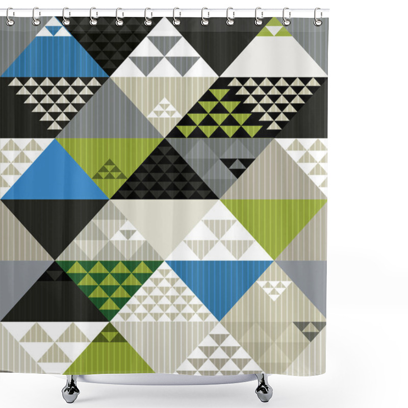 Personality  Abstract Retro Style Geometric Seamless Pattern, Vector Backgrou Shower Curtains