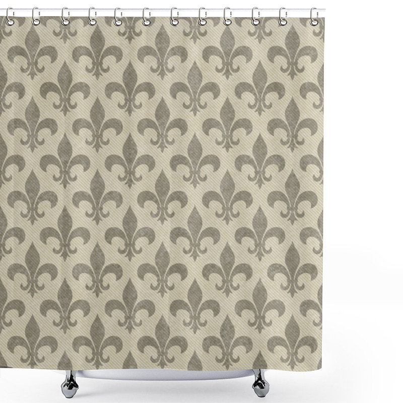 Personality  Beige Fleur De Lis Textured Fabric Background Shower Curtains