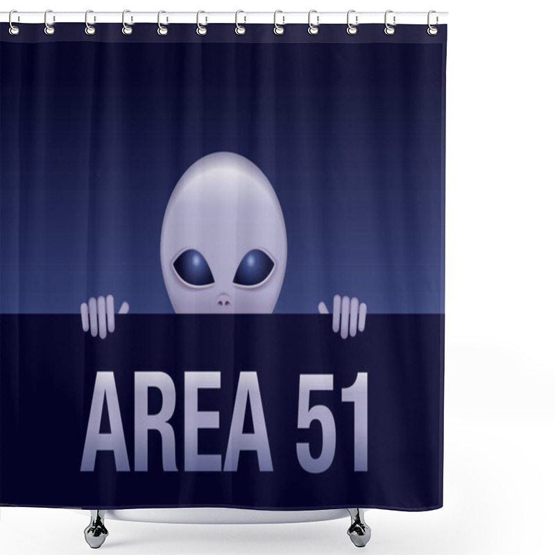 Personality  Area 51funny Alien Shower Curtains