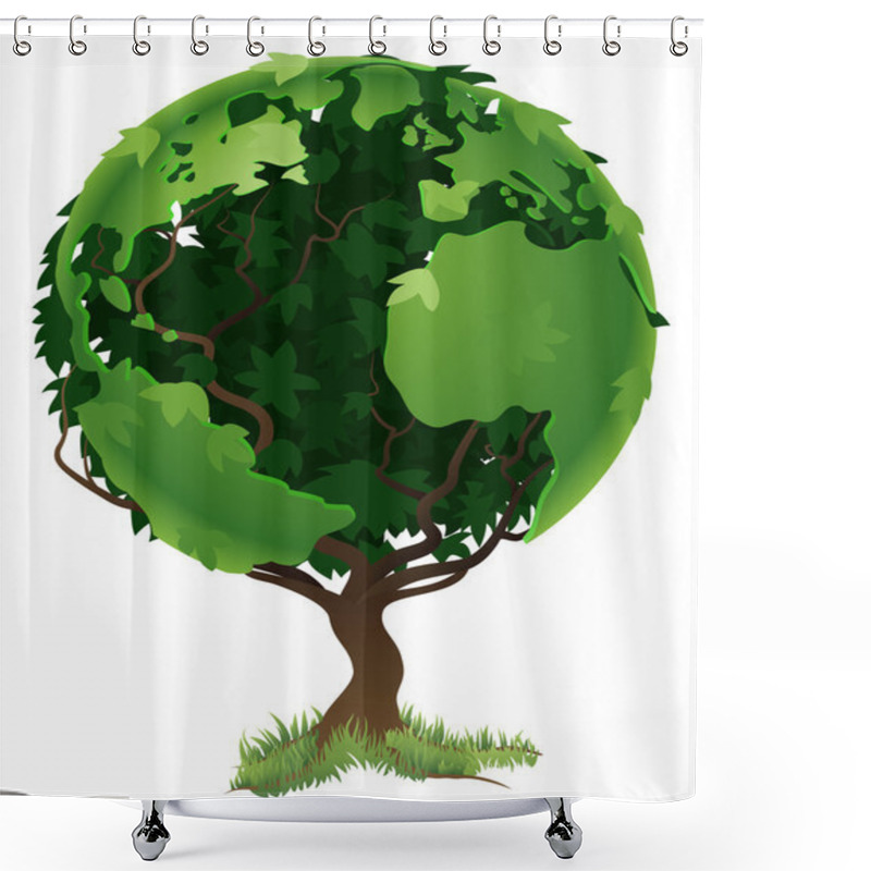 Personality  Globe World Tree Concept Shower Curtains