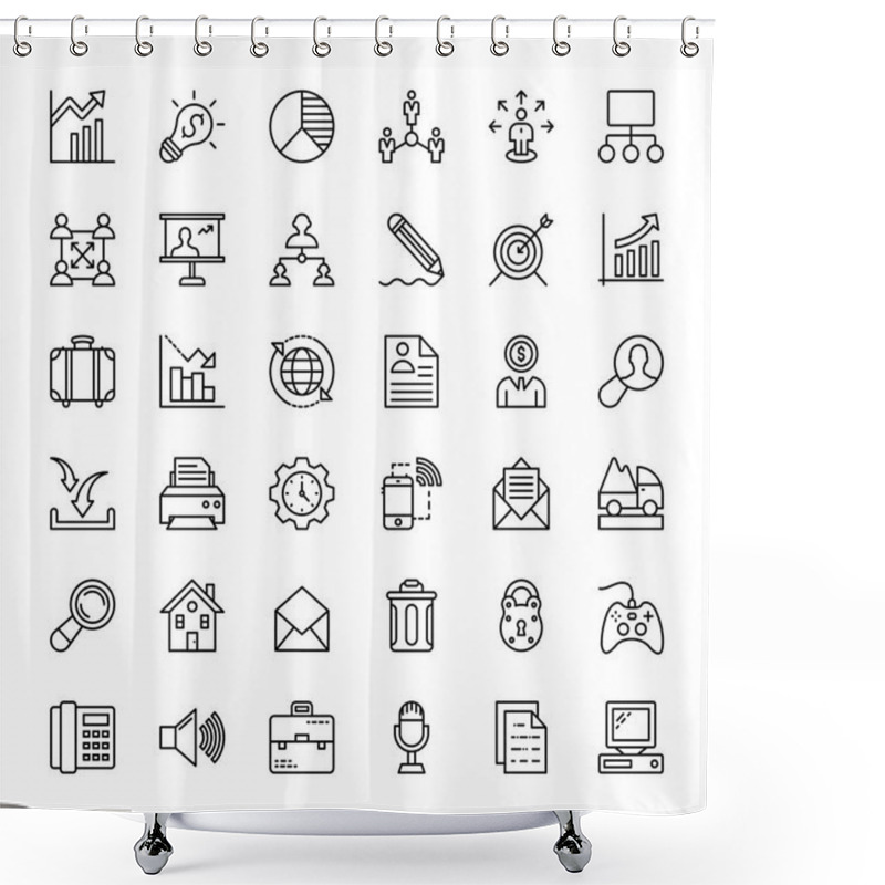 Personality  Project Management Vector Icons  Shower Curtains