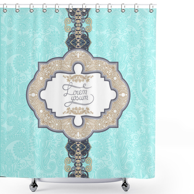 Personality  Unusual Floral Ornamental Template With Place For Your Text, Ori Shower Curtains