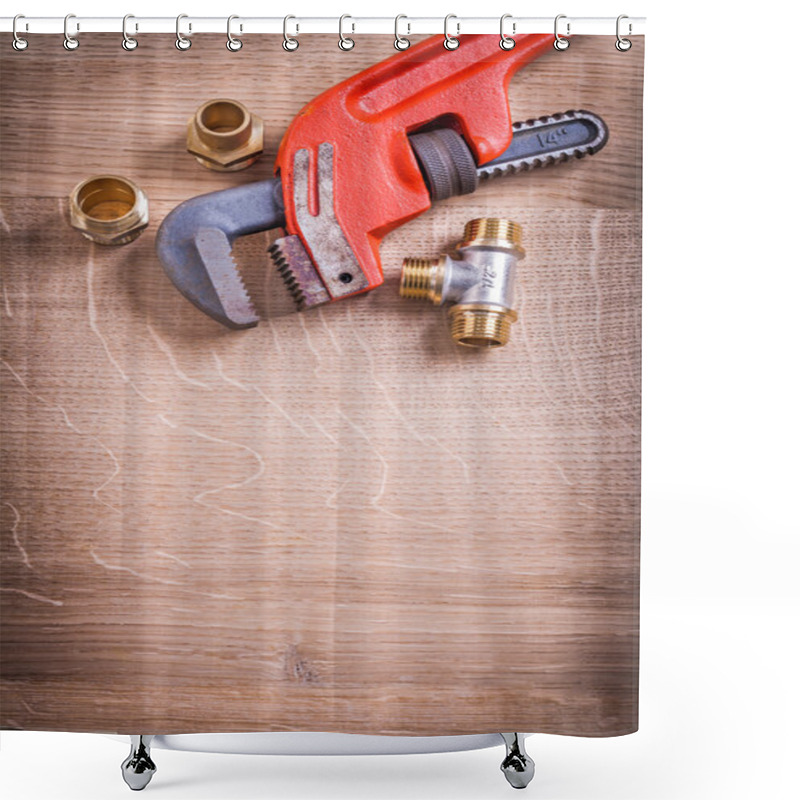 Personality  Monkey Wrench And Brass Pipe Connectors Shower Curtains