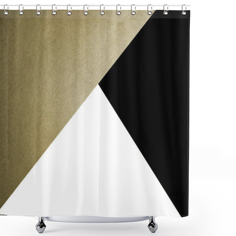 Personality  Dark And Light Abstract White And Shades Or Tones Of Coloured Triangles Papers Background With Lines Intersecting Each Other Plain Vs Textured Cover Shower Curtains