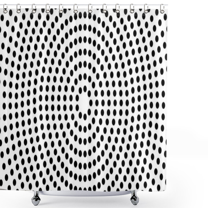 Personality  Circles Shape A Black And White Tunnel, Optical Illusion. Abstract Pattern Texture Design Element. Dots Illustration Background Shower Curtains