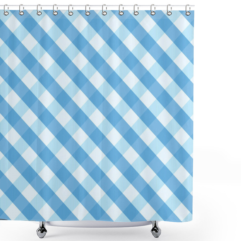 Personality  Blue Gingham Background Shower Curtains