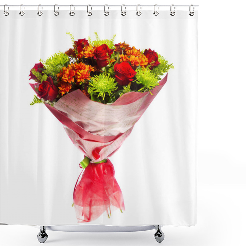 Personality  Bouquet Of Gerberas, Roses And Chrysanthemums Shower Curtains