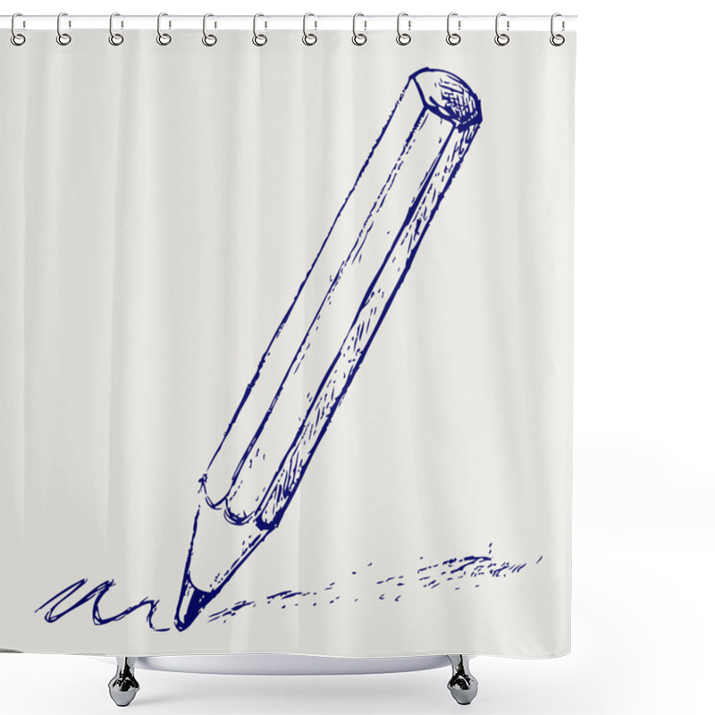 Personality  Sketch Pencil Shower Curtains