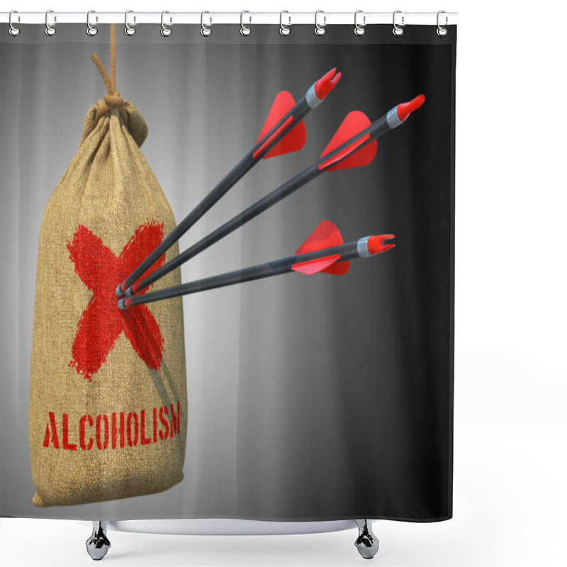 Personality  Alcoholism- Arrows Hit In Red Mark Target. Shower Curtains