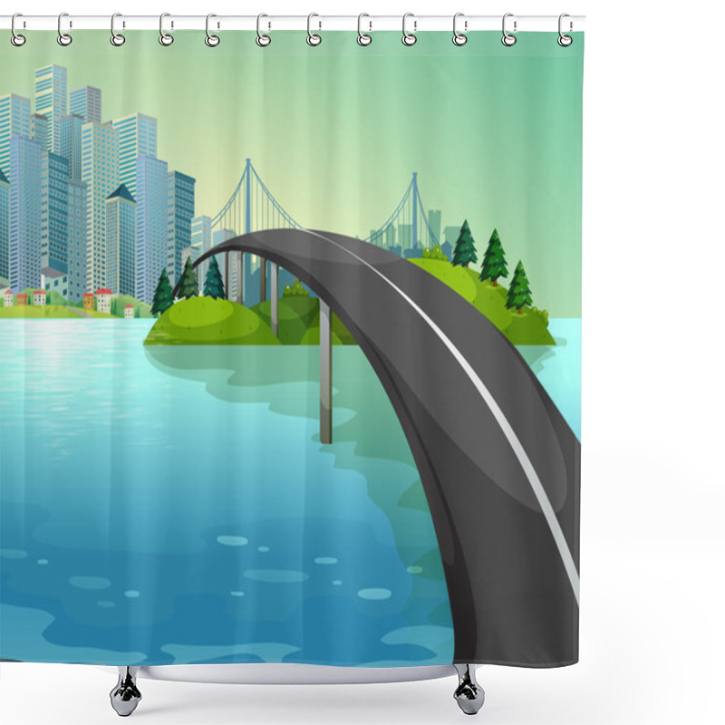 Personality  A Bridge Shower Curtains