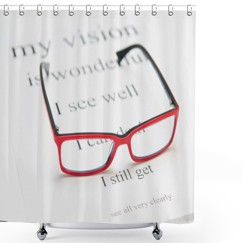 Personality  Reading Eyeglasses And Eye Chart Shower Curtains