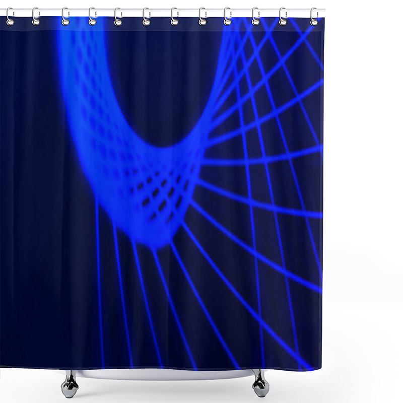 Personality  Abstract Shining Geometric Lights Background. Fractal Symmetric Graphic Illustration. Intersecting Glowing And Shimmering Bars. Shower Curtains