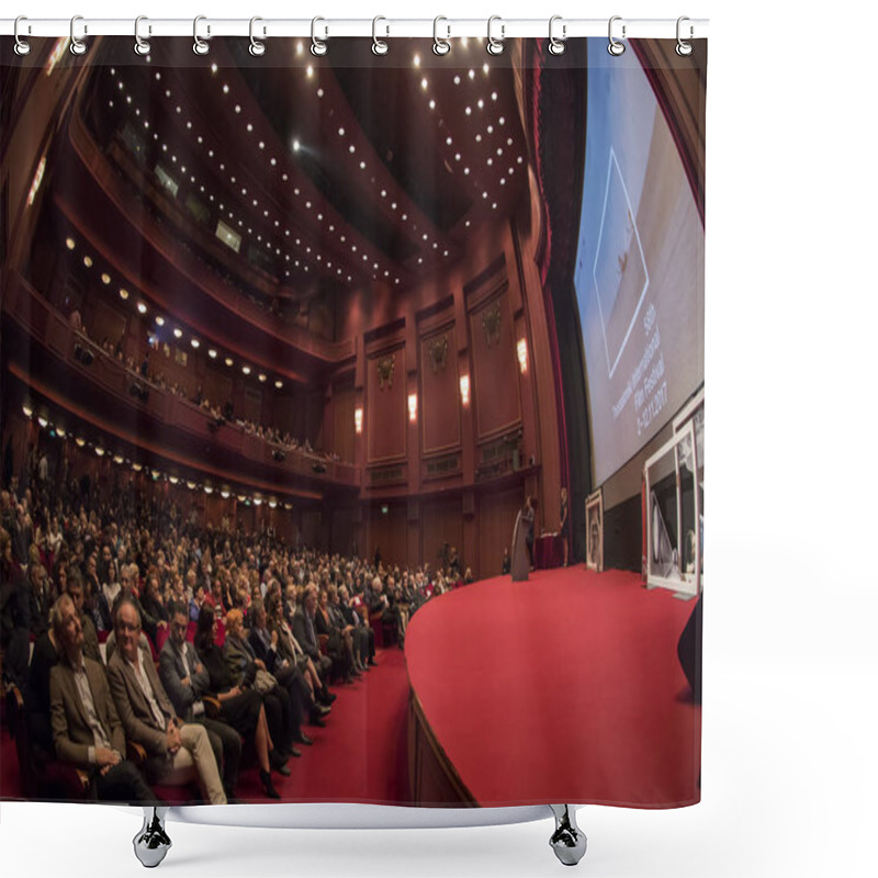 Personality  Thessaloniki, Greece - November 7, 2017: Spectators Watching In The Cinema During The 58th International Thessaloniki Film Festival At Olympion Cinema Shower Curtains