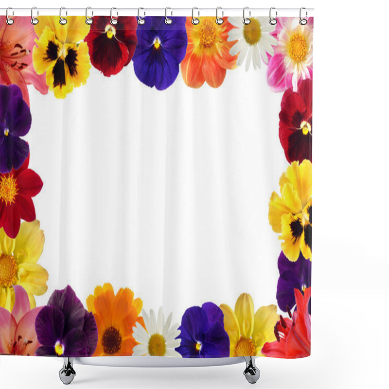 Personality  Framework From Various Flowers Shower Curtains