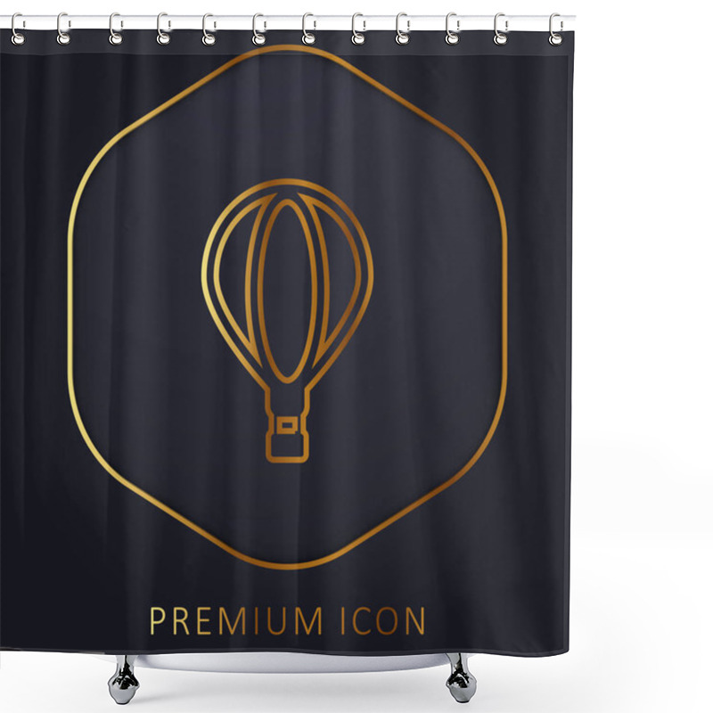 Personality  Big Air Balloon Golden Line Premium Logo Or Icon Shower Curtains