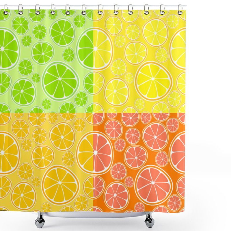 Personality  Vector Background With Citrus. Shower Curtains