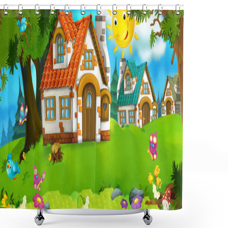 Personality  Cartoon Scene For Fairy Tales Shower Curtains