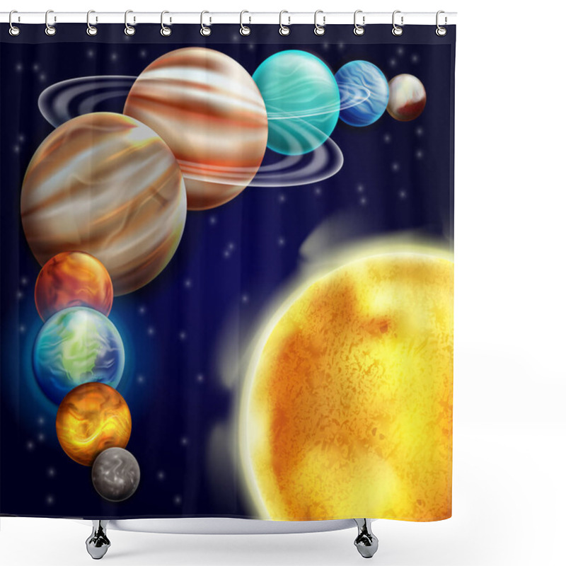 Personality  Set Of Planets Around The Sun Shower Curtains