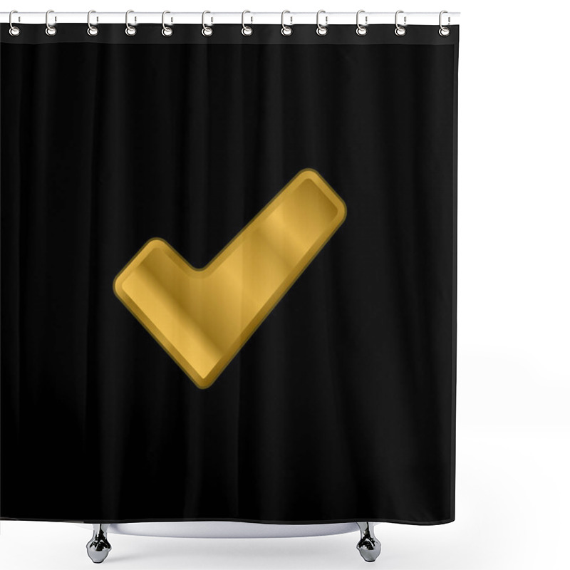 Personality  Approve Signal Gold Plated Metalic Icon Or Logo Vector Shower Curtains