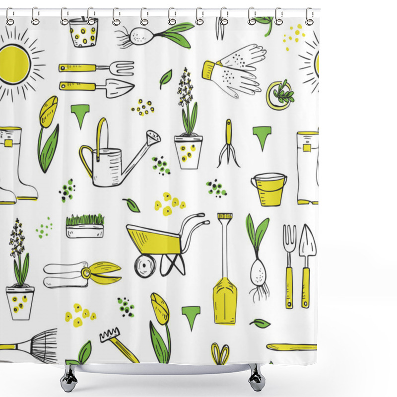 Personality  Spring Garden Seamless Pattern. Shower Curtains