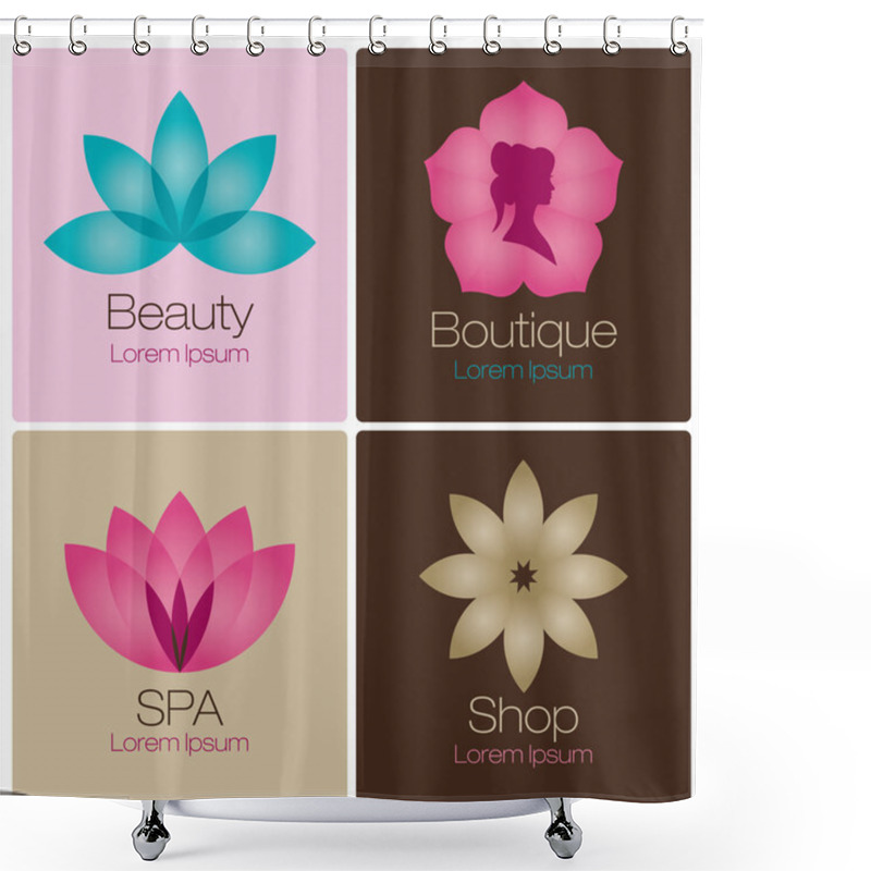 Personality  Flowers Logo For Spa And Beauty Salon Shower Curtains