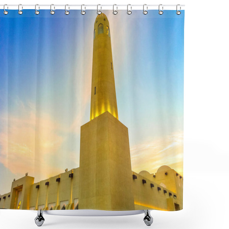 Personality  Doha Grand Mosque Sunset Shower Curtains