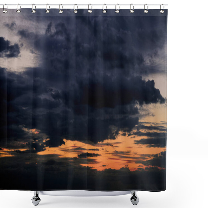 Personality  Beautiful Sunset - Dark Sky With Clouds And Sunlight Shower Curtains