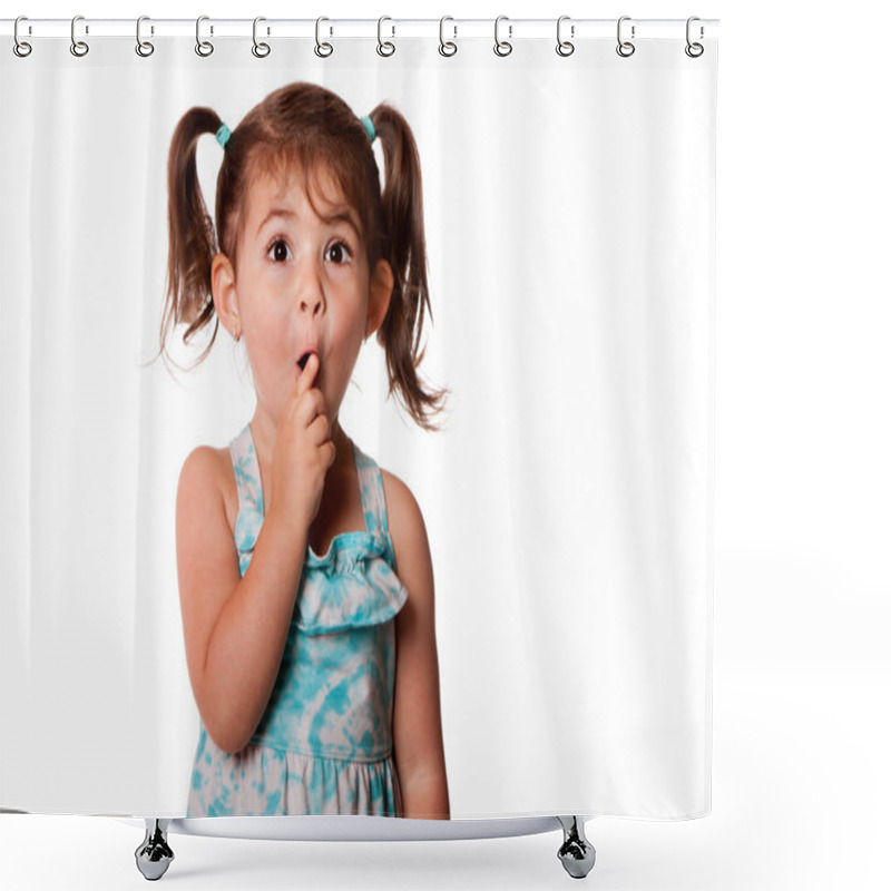 Personality  Surprised Little Toddler Girl Shower Curtains