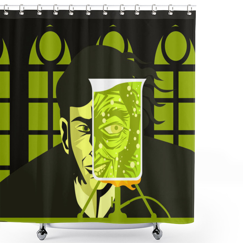 Personality  Doctor Jekyll And Mister Hyde Test Lab Experiment Tube Poster Shower Curtains