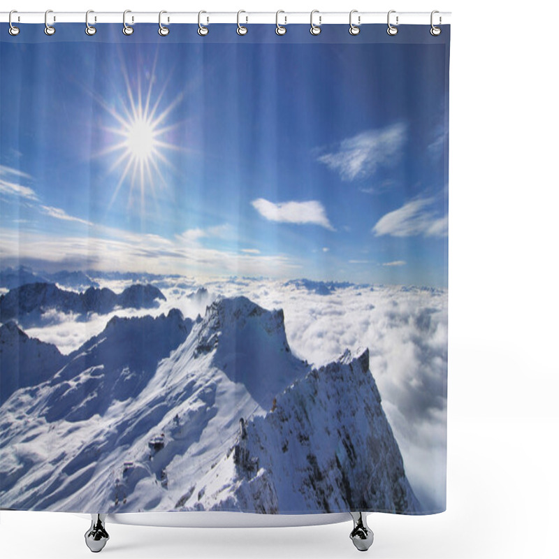 Personality  Snow Mountain With Sun Shower Curtains