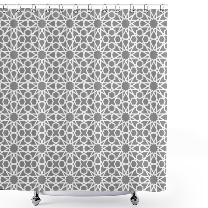 Personality  Seamless Girih Pattern. Traditional Islamic Design. Mosque Decoration Element. Seamless Geometric Pattern. Seamless Islamic Pattern. Background Illustration. Morocco Seamless Pattern. Shower Curtains