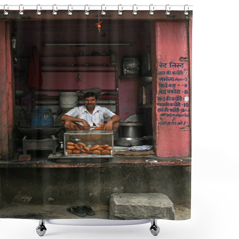 Personality  Food Stall In Jaipur, India Shower Curtains