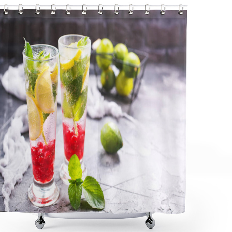 Personality  Cold Lemonade With Raspberries Shower Curtains