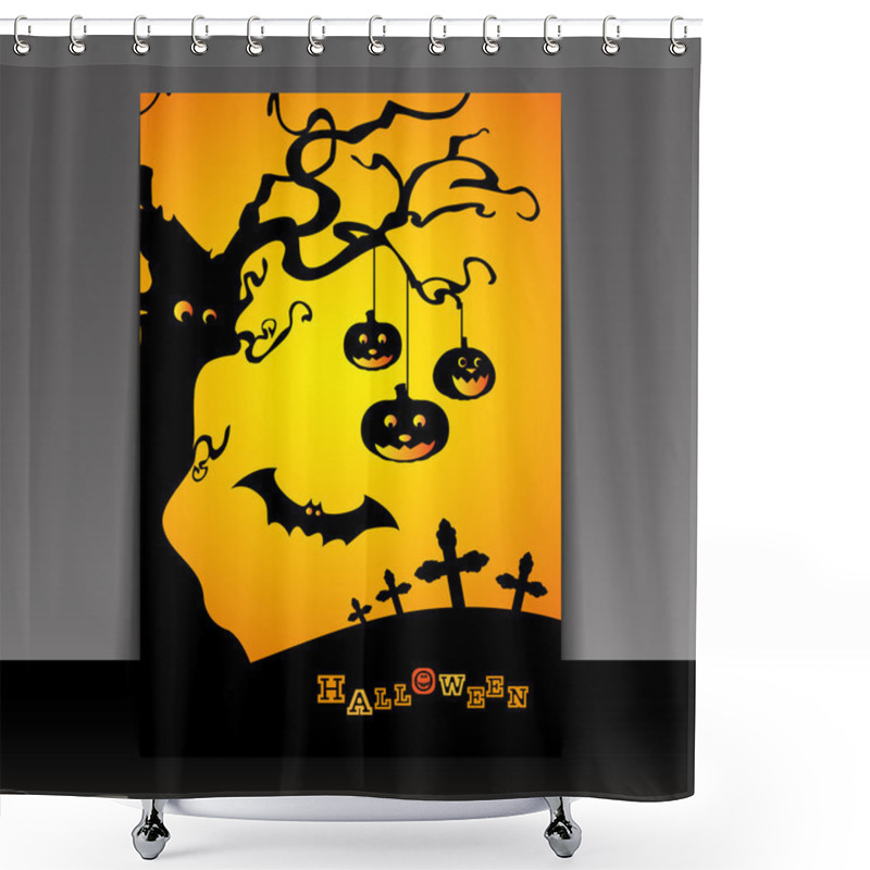 Personality  Halloween Flyer Or Cover Design Shower Curtains