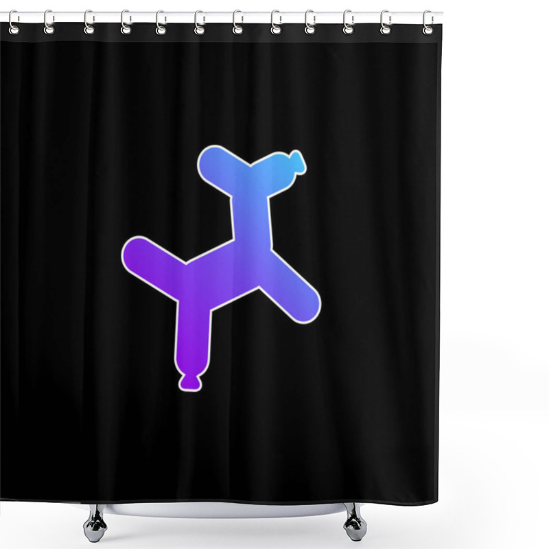 Personality  Balloon Dog Blue Gradient Vector Icon Shower Curtains