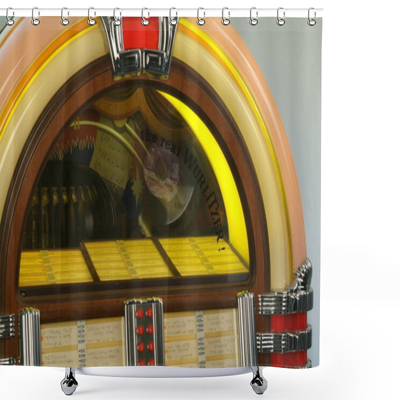 Personality  Retro Style Detailed Classic Juke Box Shower Curtains