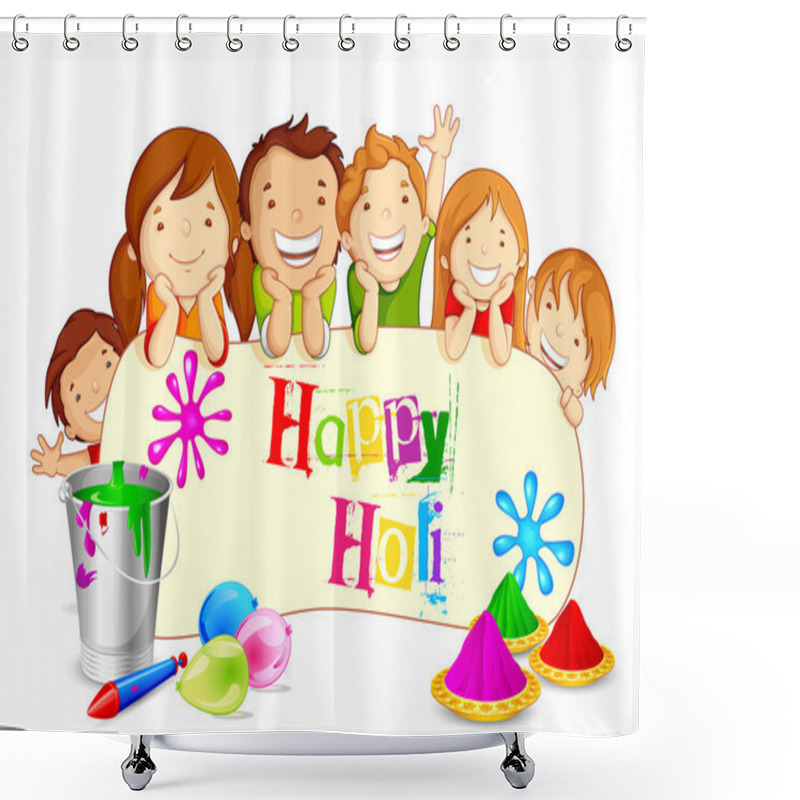 Personality  Kids Wishing Holi Festival Shower Curtains