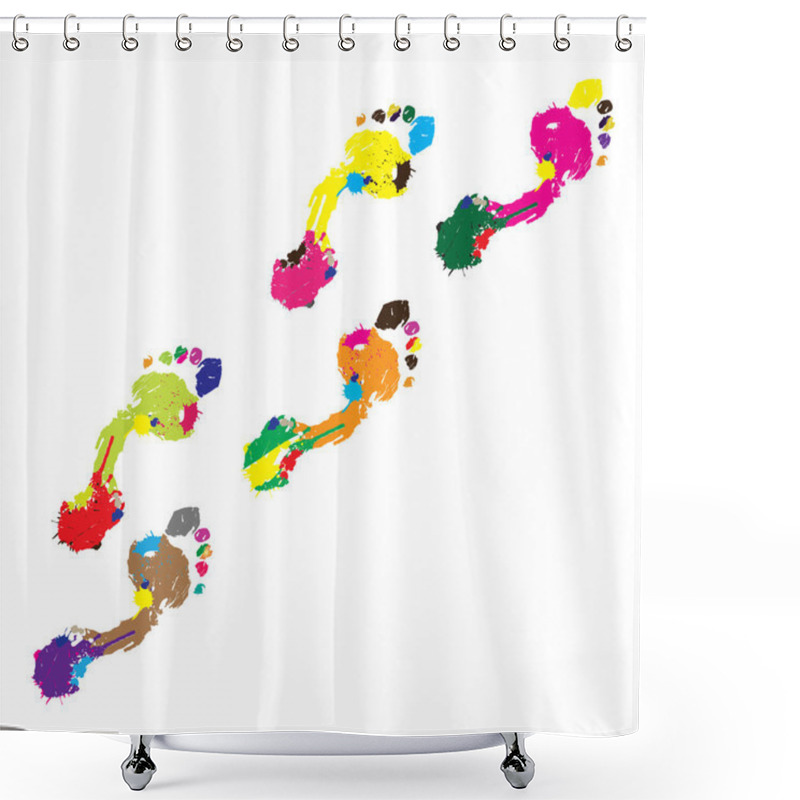 Personality  Prints Of A Human Foot.Vector Illustration Shower Curtains