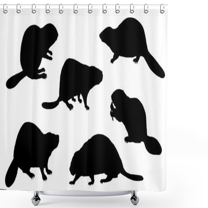 Personality  Beaver Silhouettes Shower Curtains