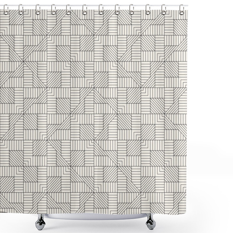 Personality  Vector Seamless Pattern. Modern Stylish Abstract Texture. Repeating Geometric Tiles Shower Curtains